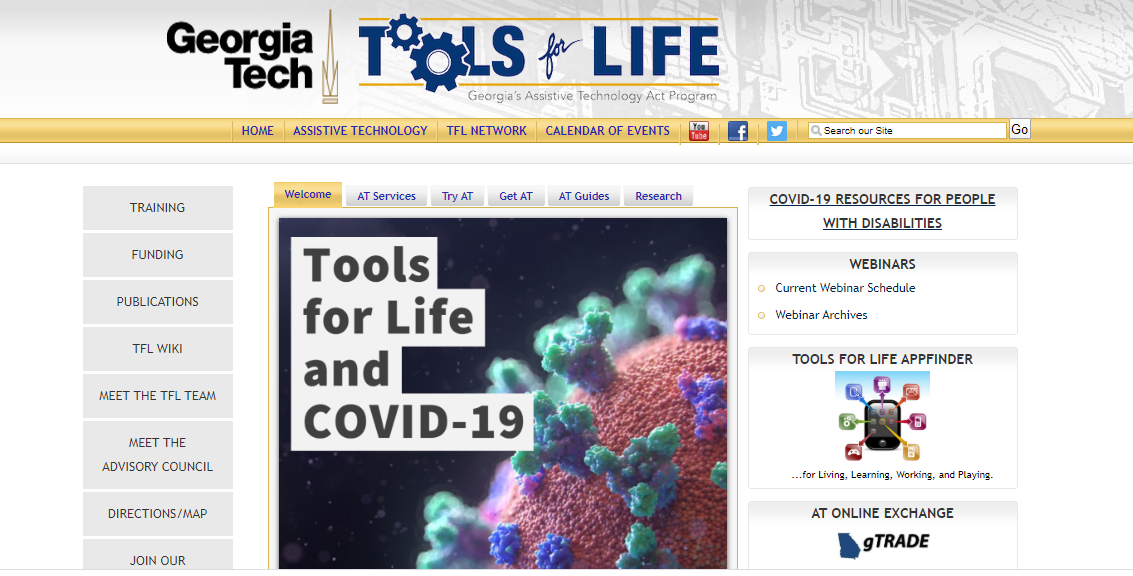 Screenshot of Georgia Tools for Life website home page