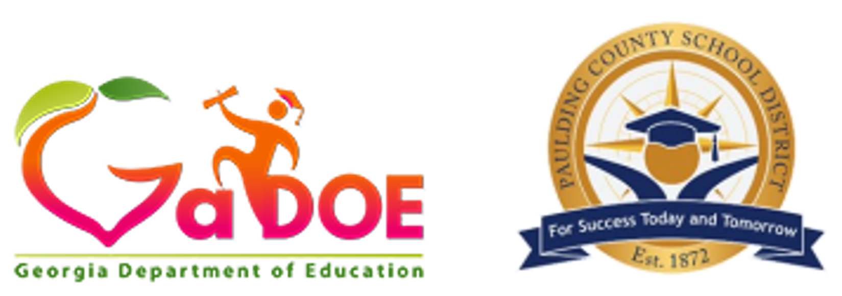 Georgia Department of Education logo beside the Paulding County School District Logo